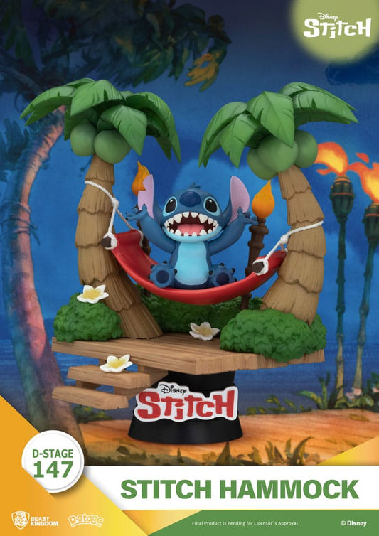 Lilo & Stitch D-Stage PVC Diorama Stitch Hammock 13 cm Image 1