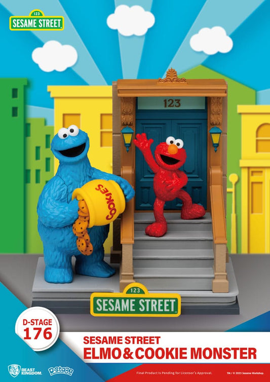 Sesamstraße D-Stage PVC Statue Elmo & Cookie Monster 11 cm Image 1