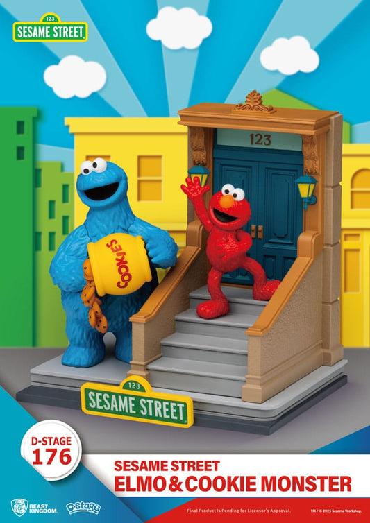 Sesamstraße D-Stage PVC Statue Elmo & Cookie Monster 11 cm Image 2