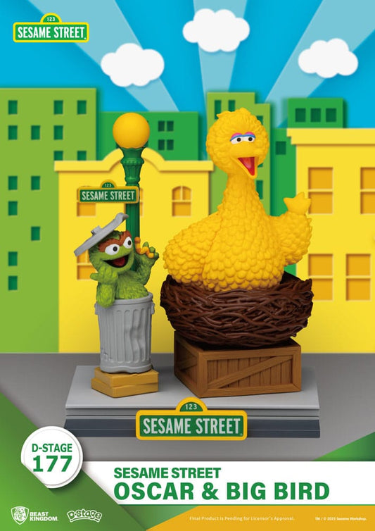 Sesamstraße D-Stage PVC Statue Oscar & Big Bird 12 cm Image 1