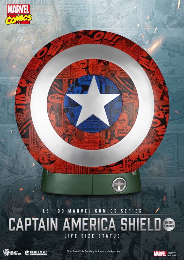 Marvel Comics PVC Captain America Schild Life Size Statue 64 cm Image 1