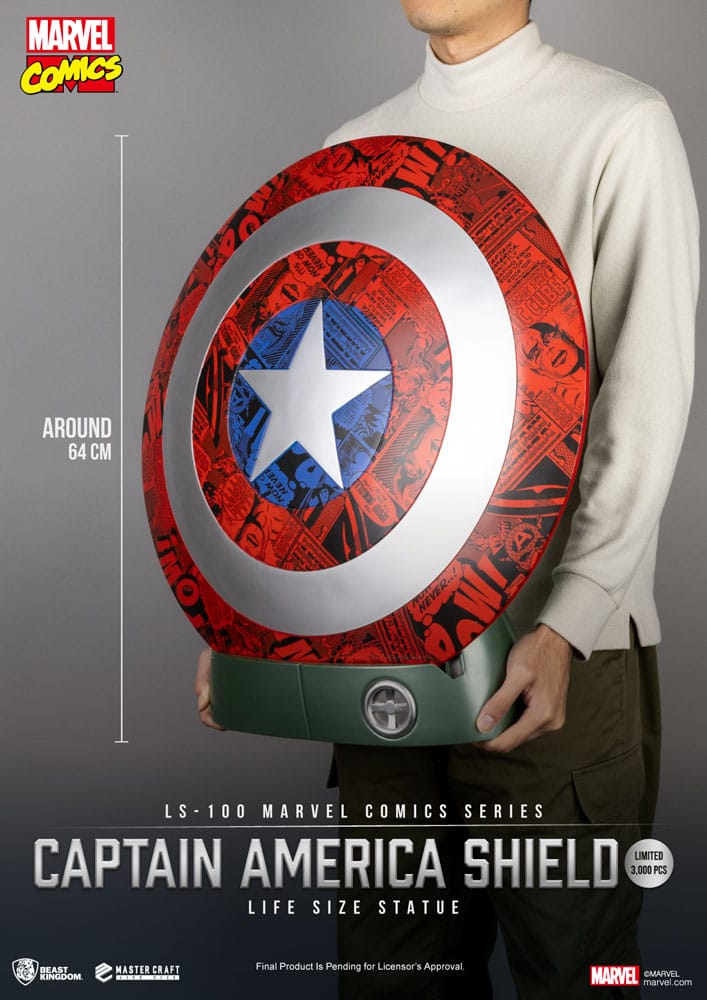 Marvel Comics PVC Captain America Schild Life Size Statue 64 cm Image 5
