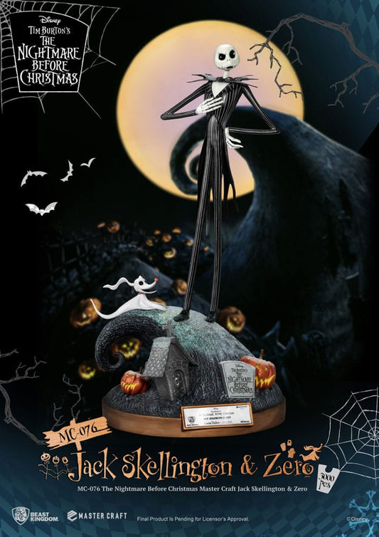 Nightmare before Christmas Master Craft Statue Jack Skellington & Zero 39 cm Image 1