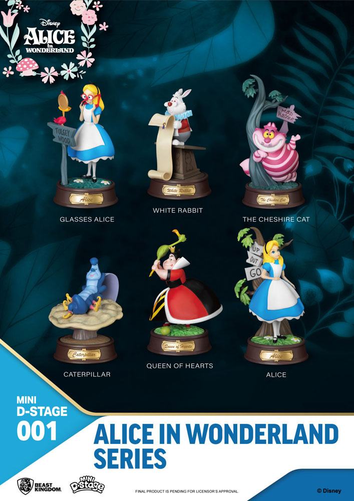 Alice im Wunderland Mini Diorama Stage Statuen 6-er Pack 10 cm Image 1