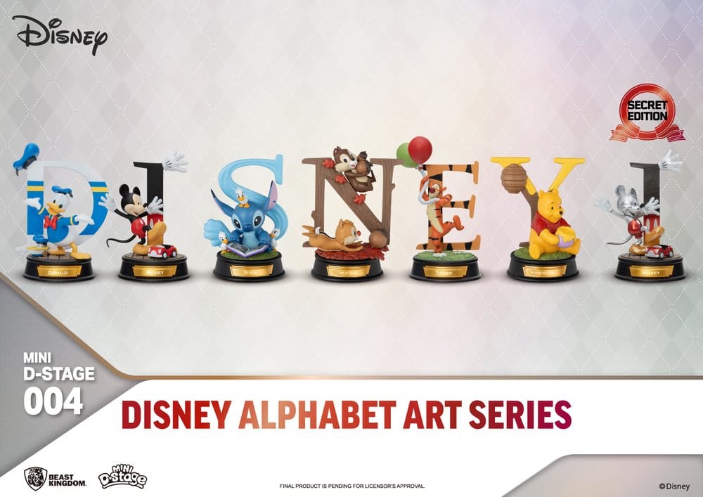 Disney Mini Diorama Stage Statuen 6-er Pack Alphabet Art 10 cm Image 1