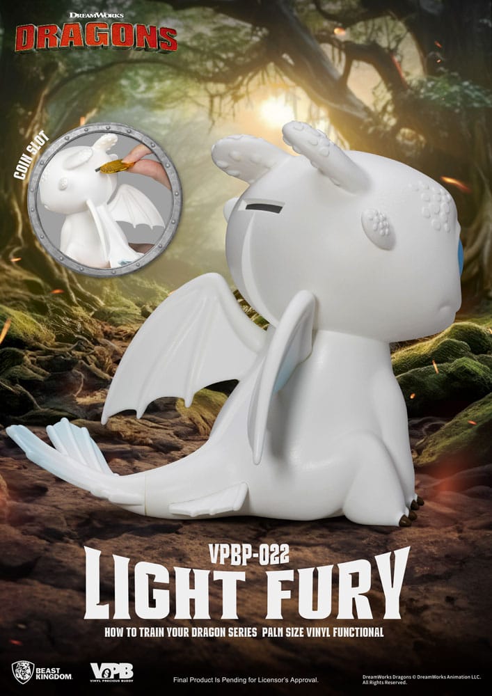 Drachenzähmen leicht gemacht Piggy Vinyl Spardose Light Fury 12 cm Image 3
