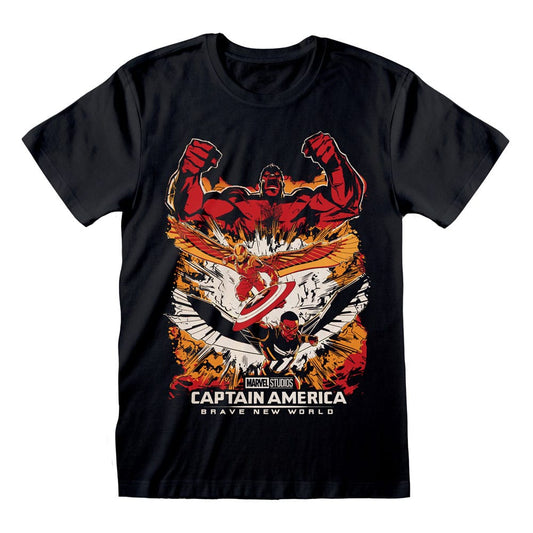Captain America Brave New World T-Shirt Montage Größe L Image