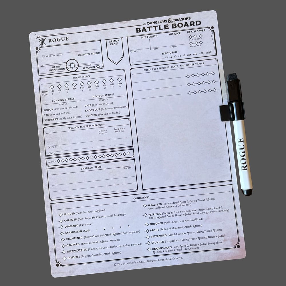 Dungeons & Dragons Battle Board Kampfbretttafel Schurke (Rogue ) Image 2