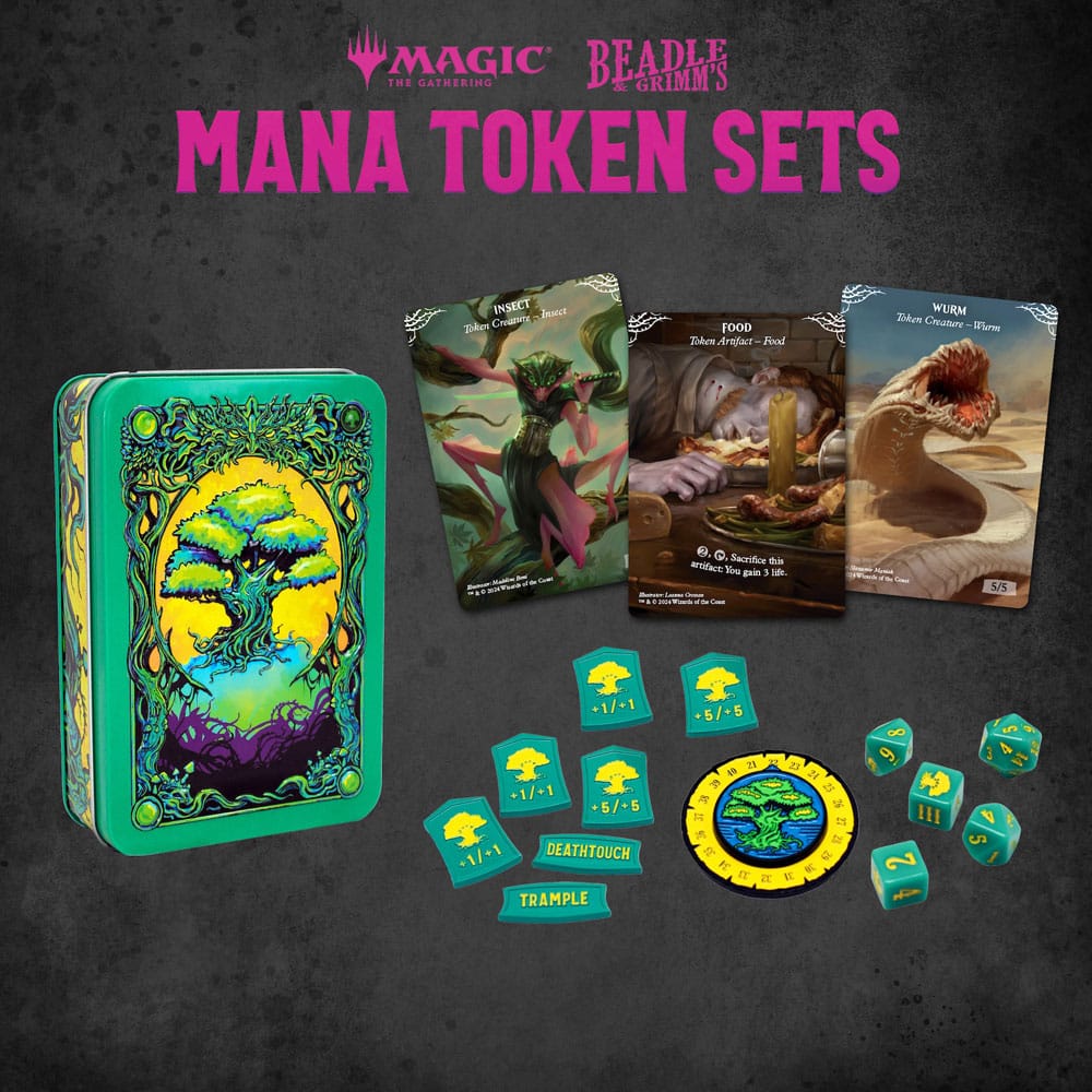 Magic the Gathering Dice and Token Pack Green Mana Image 1