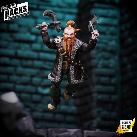 Vitruvian H.A.C.K.S. Actionfigur Dwarf Mercenary Grimgrom Image 1