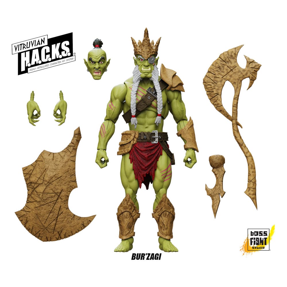 Vitruvian H.A.C.K.S. Actionfigur Mighty Orc Sovran Bur'Zagi Image 2