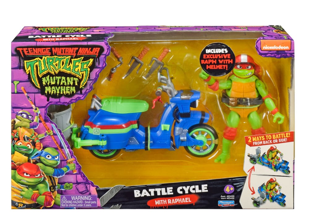 Teenage Mutant Ninja Turtles: Mutant Mayhem Action Figur Raphael & Scooter mit Seitenwagen 11 cm Image 2