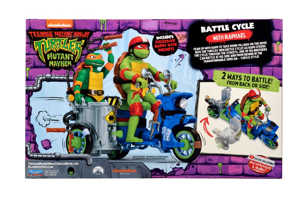 Teenage Mutant Ninja Turtles: Mutant Mayhem Action Figur Raphael & Scooter mit Seitenwagen 11 cm Image 3