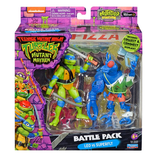 Teenage Mutant Ninja Turtles Actionfiguren Leonardo vs. Super Fly 11 cm Image 1