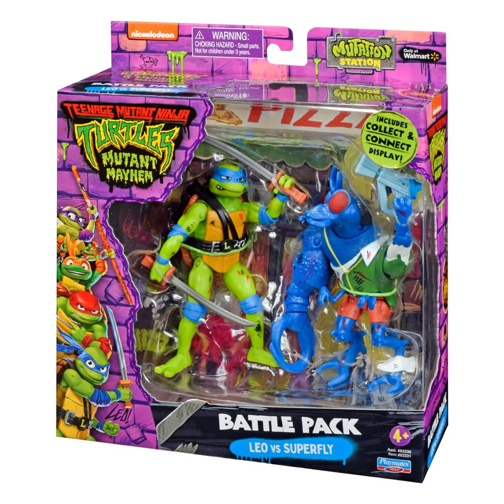 Teenage Mutant Ninja Turtles Actionfiguren Leonardo vs. Super Fly 11 cm Image 2