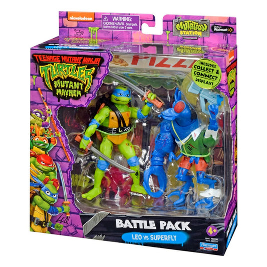 Teenage Mutant Ninja Turtles Actionfiguren Leonardo vs. Super Fly 11 cm Image 2