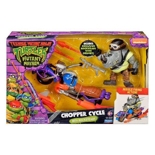 Teenage Mutant Ninja Turtles Actionfigur mit Fahrzeug Rocksteady & Chopper 12 cm Image 2
