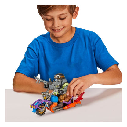 Teenage Mutant Ninja Turtles Actionfigur mit Fahrzeug Rocksteady & Chopper 12 cm Image 5