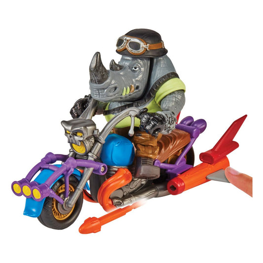 Teenage Mutant Ninja Turtles Actionfigur mit Fahrzeug Rocksteady & Chopper 12 cm Image 1