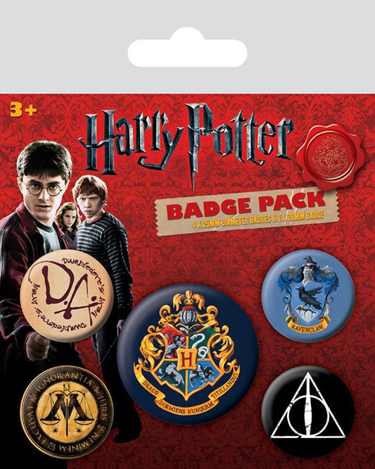 Harry Potter Ansteck-Buttons 5er-Pack Hogwarts Image