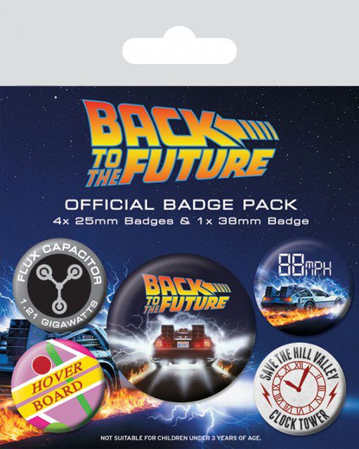 Zurück in die Zukunft Ansteck-Buttons 5er-Pack DeLorean Image