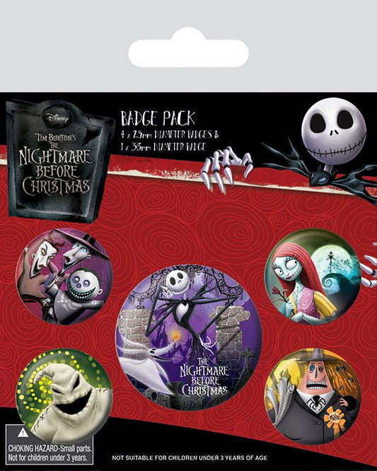 Nightmare Before Christmas Ansteck-Buttons 5er-Pack Characters Image