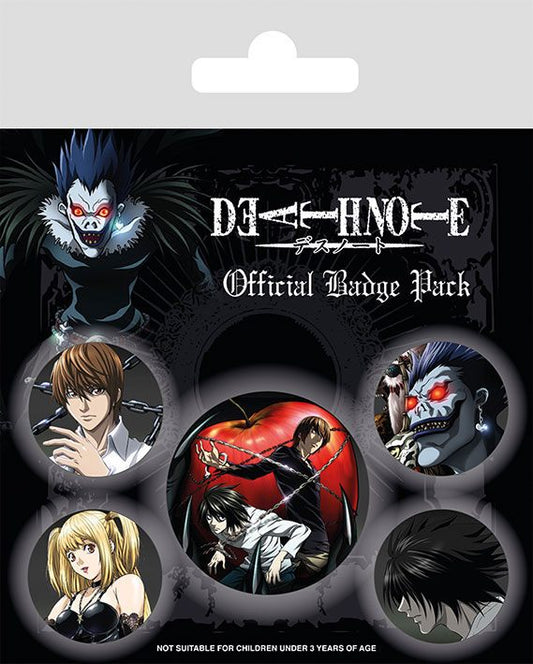 Death Note Ansteck-Buttons 5er-Pack Characters Image