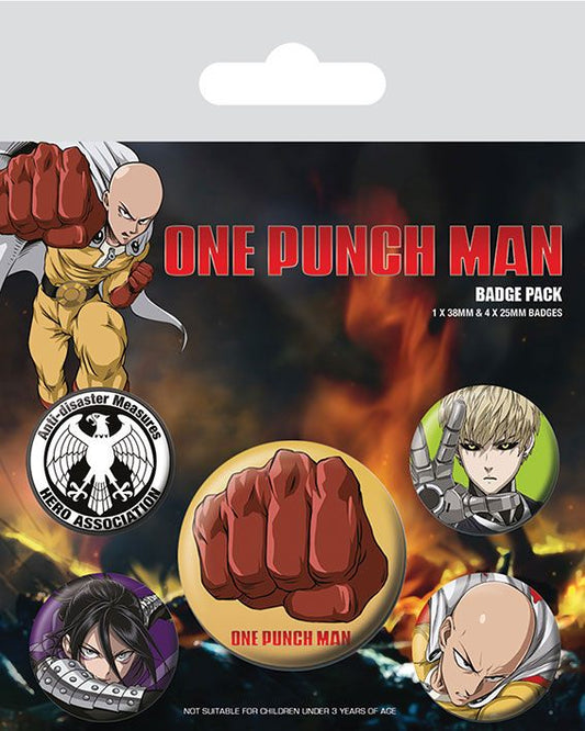 One Punch Man Ansteck-Buttons 5er-Pack Destructive Image