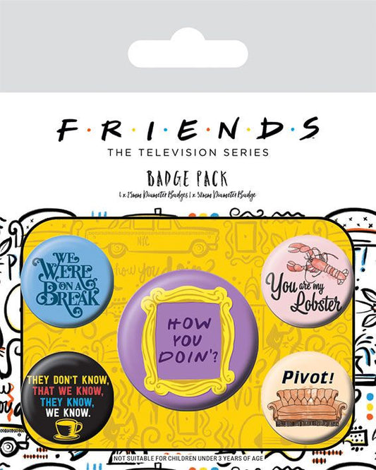 Friends Ansteck-Buttons 5er-Pack Quotes Image