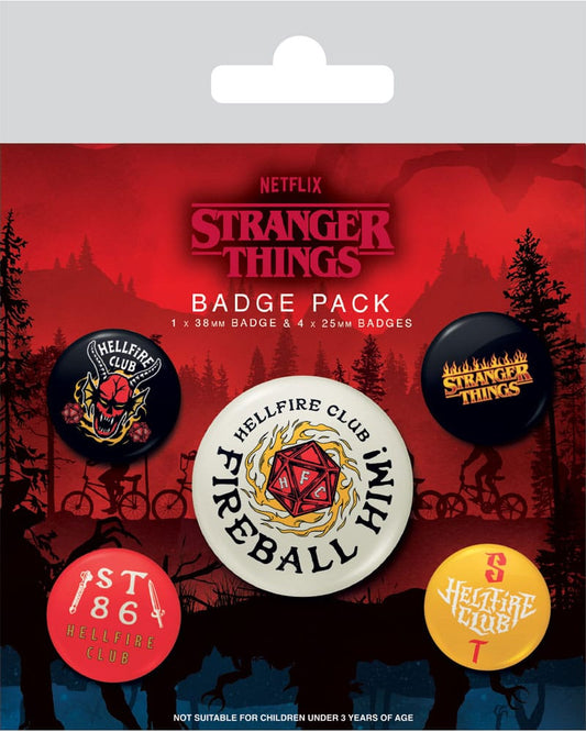 Stranger Things 4 Ansteck-Buttons 5er-Pack Hellfire Club Image