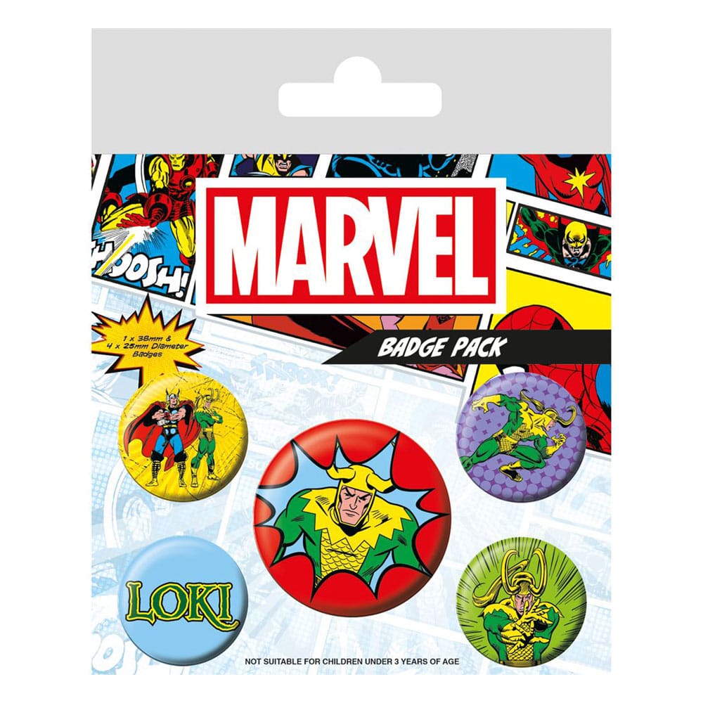 Marvel Ansteck-Buttons 5er-Pack Loki Comic Image
