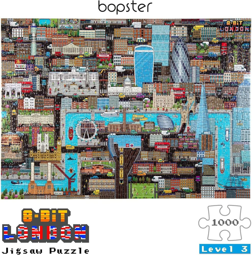 8-Bit Pixel Puzzle London Level 3 1000 Teile Image 3