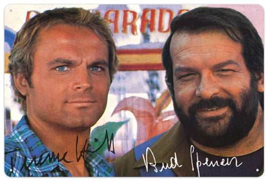 Bud Spencer & Terence Hill Blechschild Autogramm 20 x 30 cm Image