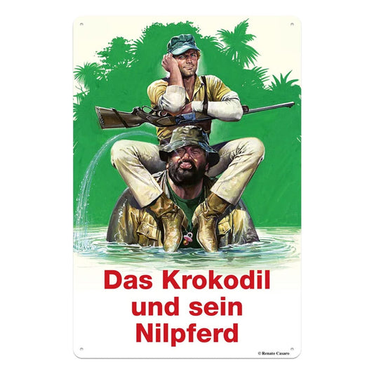 Bud Spencer & Terence Hill Blechschild Das Krokodil und sein Nilpferd 20 x 30 cm Image