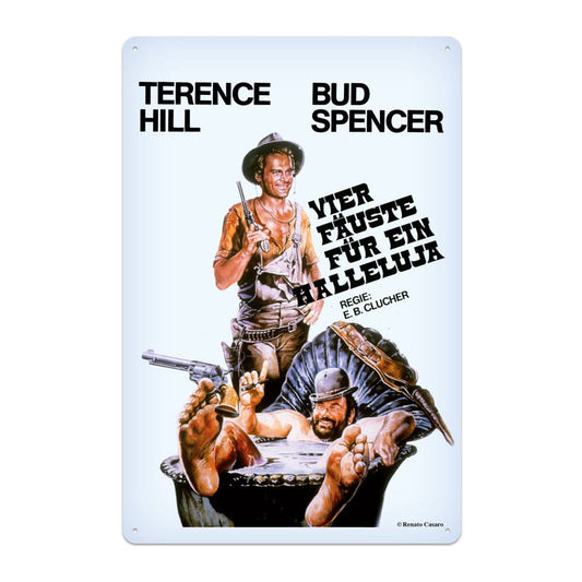 Bud Spencer & Terence Hill Blechschild Vier Fäuste für ein Halleluja 20 x 30 cm Image