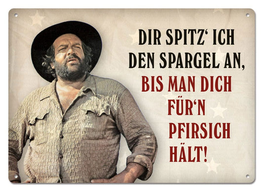Bud Spencer Blechschild Dir spitz' ich den Spargel an,... 10 x 15 cm Image