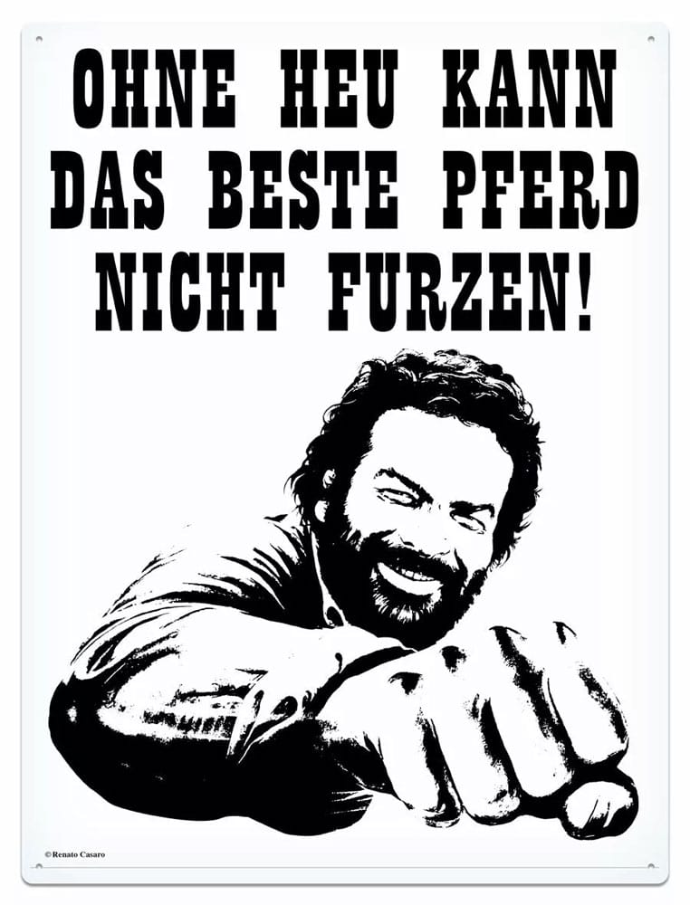 Bud Spencer Blechschild Pferd Faust 30 x 40 cm Image