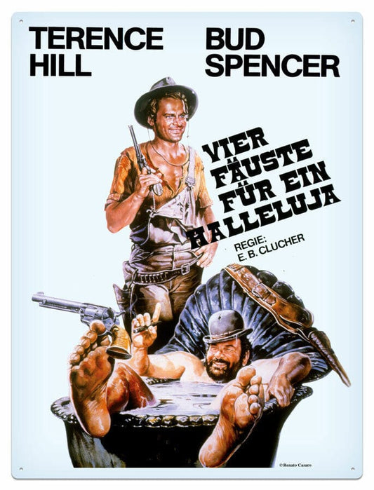 Bud Spencer & Terence Hill Blechschild Vier Fäuste für ein Halleluja 30 x 40 cm Image