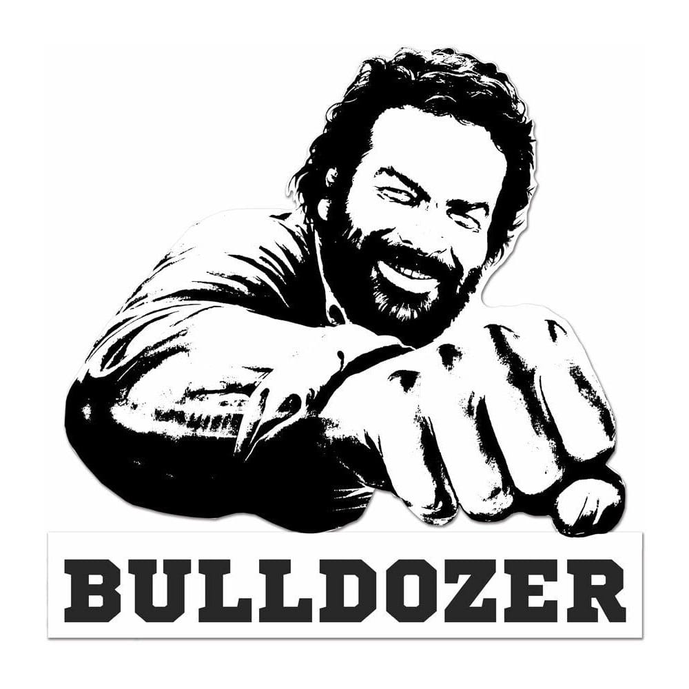 Bud Spencer 3D Blechschild Bulldozer black/white 45 x 45 cm Image