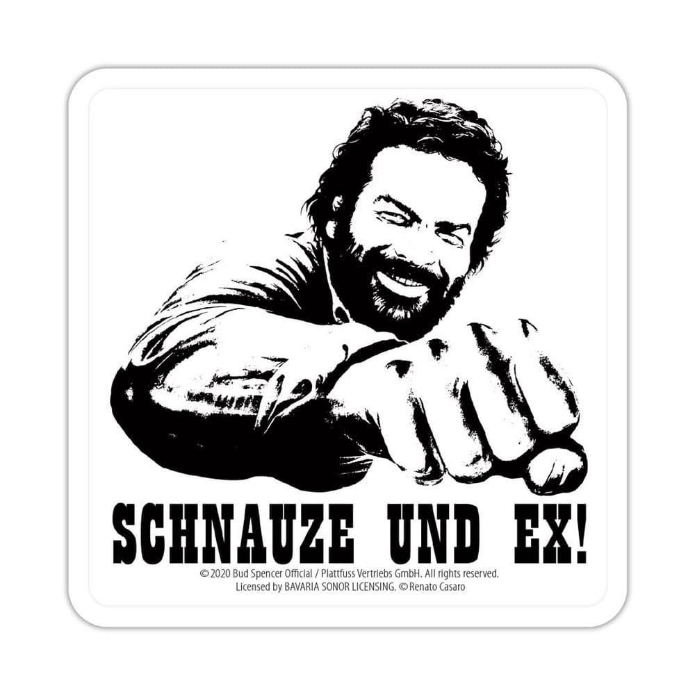 Bud Spencer Bierdeckel aus Blech Schnauze und Ex 10 x 10 cm Image