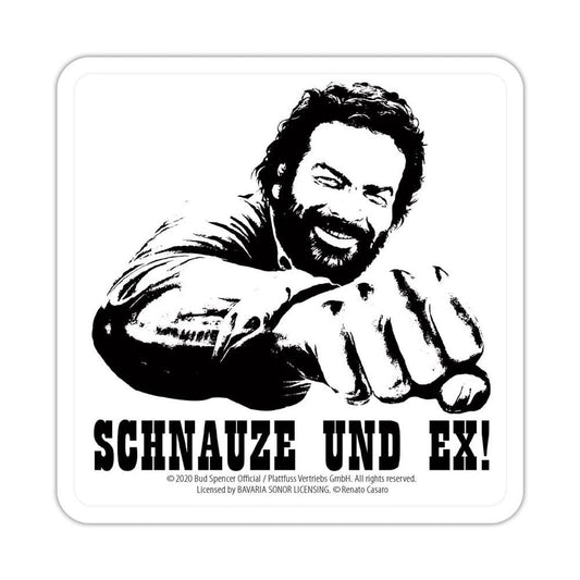 Bud Spencer Bierdeckel aus Blech Schnauze und Ex 10 x 10 cm Image