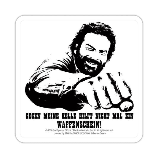 Bud Spencer Bierdeckel aus Blech Kelle 10 x 10 cm Image