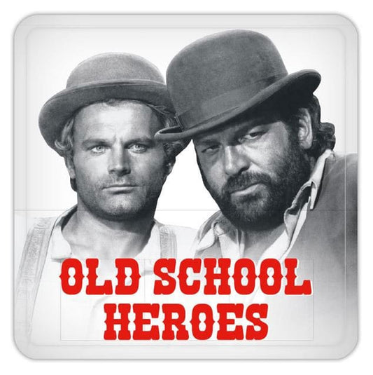 Bud Spencer & Terence Hill Bierdeckel aus Blech Old School Heroes 10 x 10 cm Image