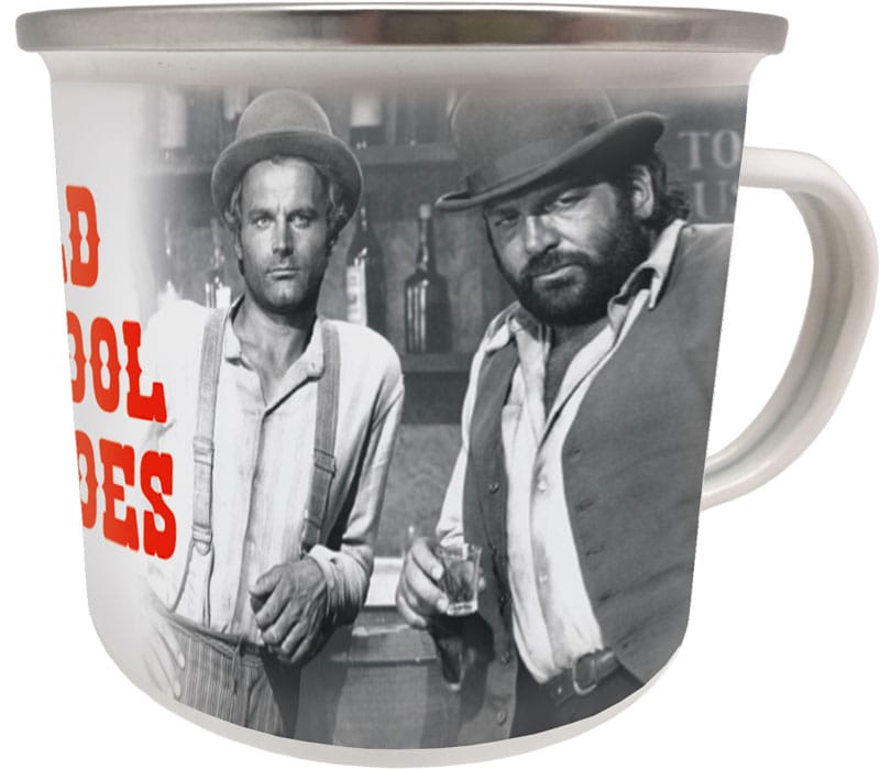 Bud Spencer & Terence Hill Emaille Tasse Old School Heroes Image 1