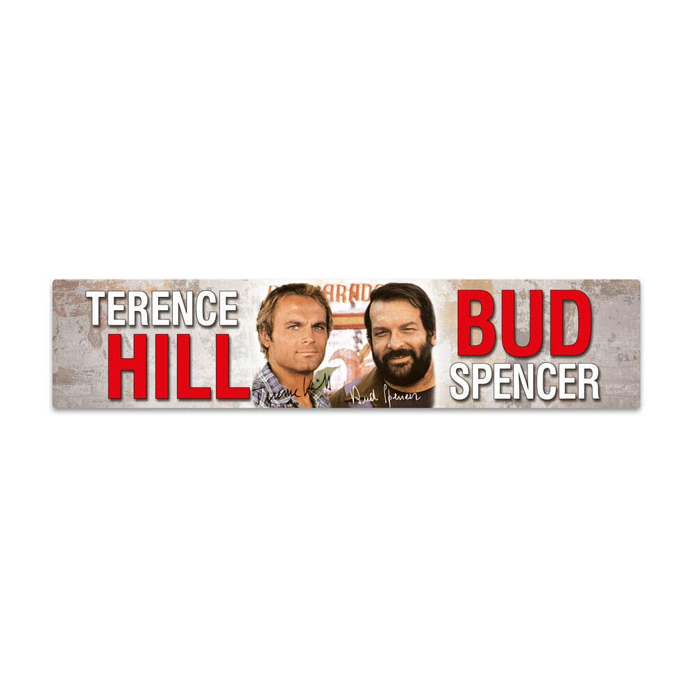 Bud Spencer & Terence Hill Blechschild mit Magnet Autogramm 16 x 3,5 cm Image
