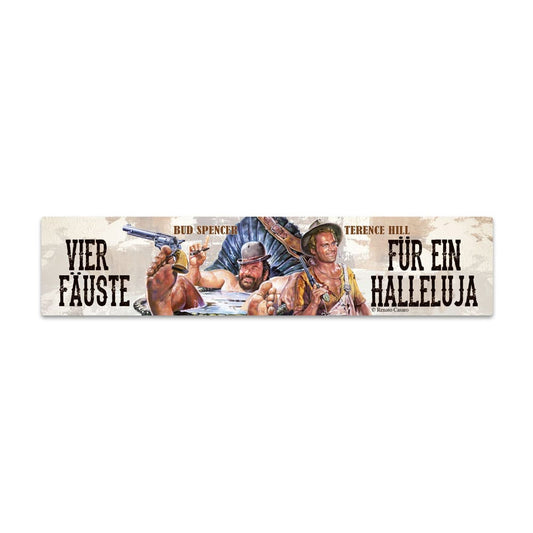 Bud Spencer & Terence Hill Blechschild mit Magnet Vier Fäuste für ein Halleluja 16 x 3,5 cm Image 1