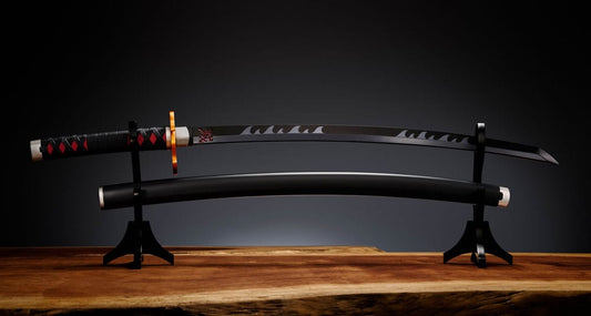 Demon Slayer: Kimetsu no Yaiba Proplica Replik 1/1 Nichirin Schwert (Tanjiro Kamado) Kyojuro Rengoku´s Sword Gueard Ver. 88 cm Image 1