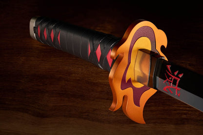 Demon Slayer: Kimetsu no Yaiba Proplica Replik 1/1 Nichirin Schwert (Tanjiro Kamado) Kyojuro Rengoku´s Sword Gueard Ver. 88 cm Image 7