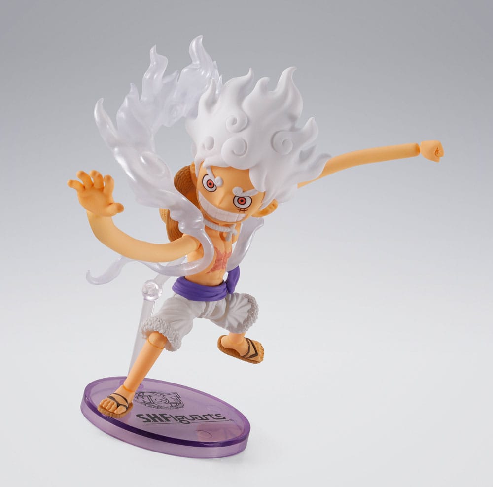 One Piece World Collactable Figures x S.H. Figuarts Actionfigur Monkey D. Ruffy Gear 5 8 cm Image 5