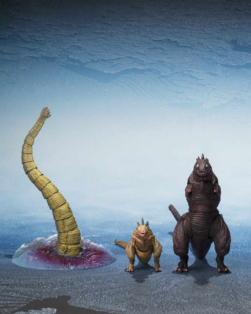Godzilla 2016 S.H.MonsterArts Actionfiguren 3er-Pack The Second Form, Thrid Form, Giant Unidentified Creature Set Image 1